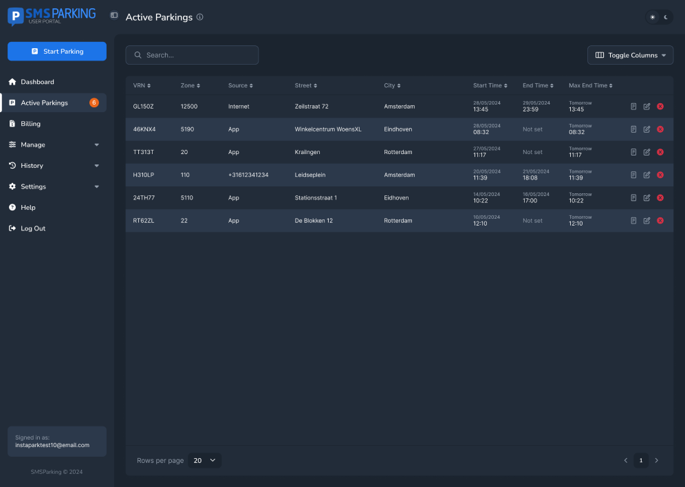 SMSParking screenshot 2